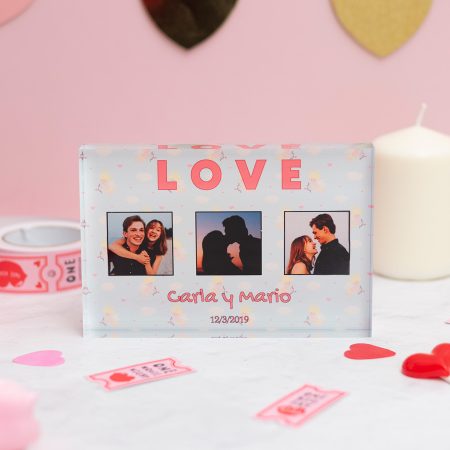 Bloque de metacritalo de 10x15 cm con diseños de enamorados