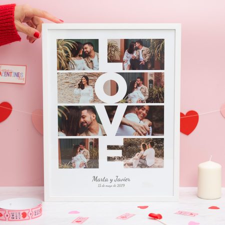 Collage Love con marco 30x40 blanco