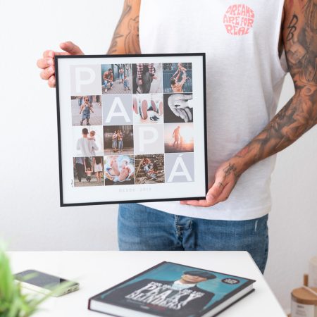 Collage personalizado para papá con moldura de aluminio negra