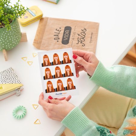 Lote de 9 fotos tamaño carnet para DNI o Pasaporte