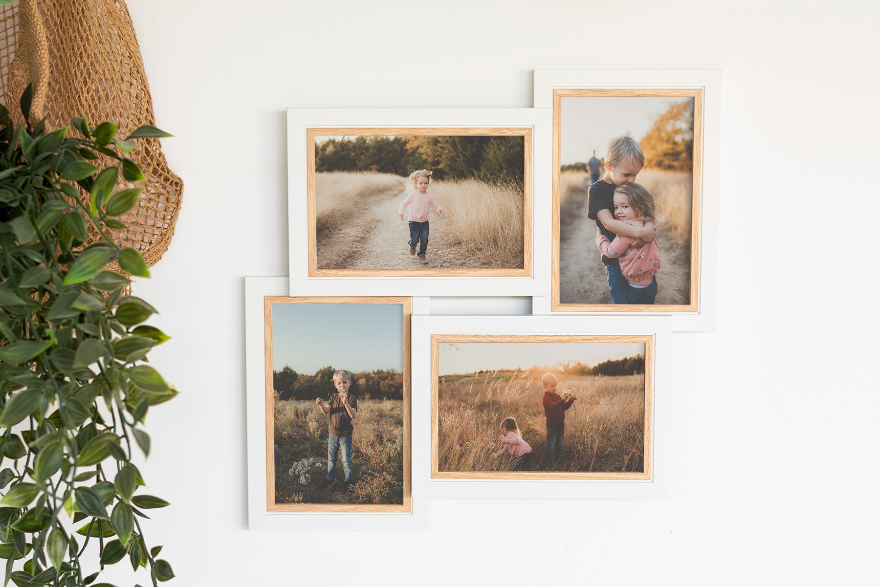 marco multiple nordic Marco múltiple estilo nórdico para 4 fotos en tamaño 10x15 cm. con tonos blancos y madera natural