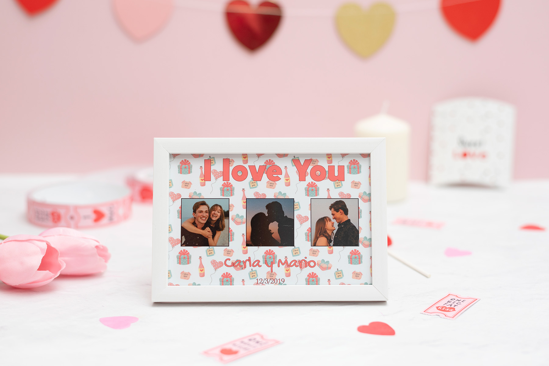 Marco San Valentin 3 Marcos de San Valentín personalizarlos con vuestras fotos favoritas, vuestros nombres y la fecha