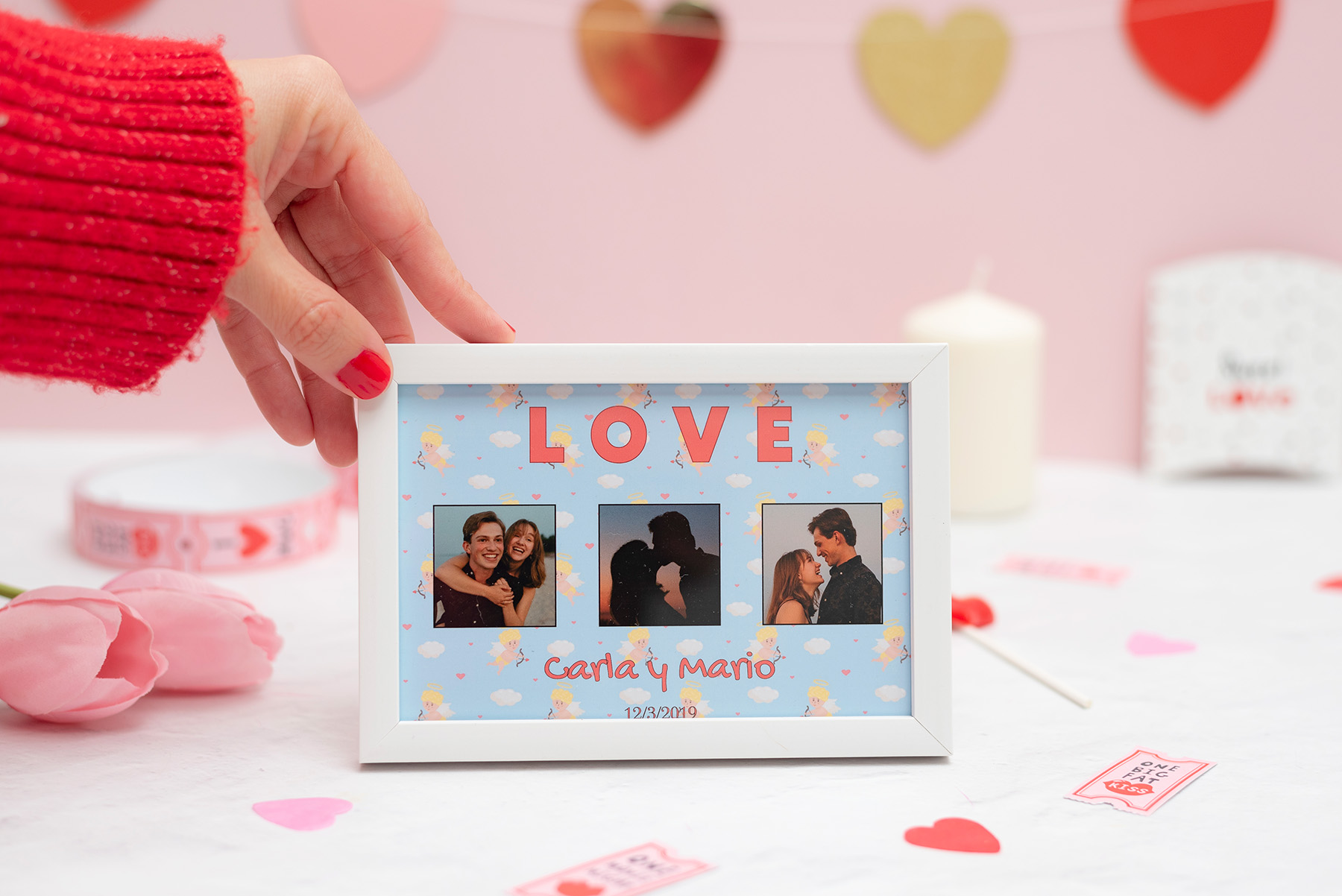 Marco San Valentin 4 Marcos de San Valentín personalizarlos con vuestras fotos favoritas, vuestros nombres y la fecha